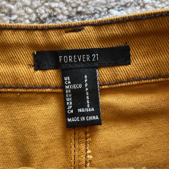 ❌SOLD❌Forever 21 mustard yellow mini skirt high rise - Picture 5 of 5